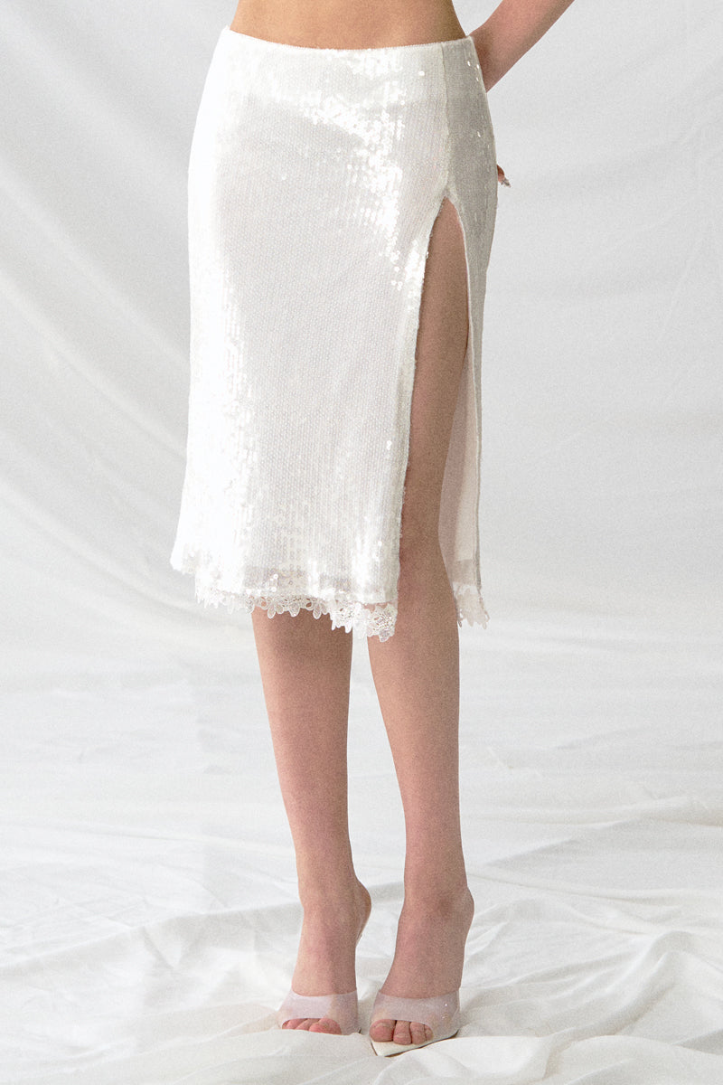 J TheChosen Sequin Lace Skirt